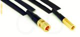 Coaxial Cable, 10-32 (Microdot compatible) to SSMB, RG196 low noise, 1 foot, 50 ohm