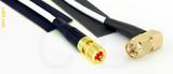 Coaxial Cable, 10-32 (Microdot compatible) to SMA 90 degree (right angle), RG188, 20 foot, 50 ohm