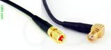 Coaxial Cable, 10-32 (Microdot compatible) to SMA 90 degree (right angle) female, RG174, 1 foot, 50 ohm