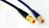 Coaxial Cable, 10-32 (Microdot compatible) to SMB plug (female contact), RG174, 1 foot, 50 ohm