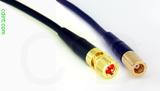 Coaxial Cable, 10-32 (Microdot compatible) to SMB plug (female contact), RG174 flexible (TPR jacket), 10 foot, 50 ohm