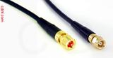 Coaxial Cable, 10-32 (Microdot compatible) to SMC (Subvis), RG174, 1 foot, 50 ohm