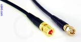 Coaxial Cable, 10-32 (Microdot compatible) to SMC (Subvis), RG174 low noise, 1 foot, 50 ohm