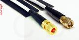 Coaxial Cable, 10-32 (Microdot compatible) to SMC (Subvis), RG188, 1 foot, 50 ohm