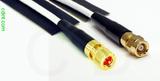 Coaxial Cable, 10-32 (Microdot compatible) to SMC (Subvis), RG188 low noise, 1 foot, 50 ohm