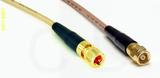 Coaxial Cable, 10-32 (Microdot compatible) to SMC (Subvis), RG316, 12 foot, 50 ohm