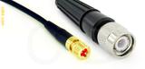 Coaxial Cable, 10-32 (Microdot compatible) to TNC, RG174 low loss, 1 foot, 50 ohm