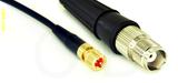 Coaxial Cable, 10-32 (Microdot compatible) to TNC female, RG174 flexible (TPR jacket), 1 foot, 50 ohm