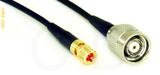 Coaxial Cable, 10-32 (Microdot compatible) to TNC reverse polarity, RG174, 1 foot, 50 ohm