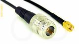 Coaxial Cable, N female to SSMA, RG174, 1 foot, 50 ohm