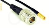 Coaxial Cable, N female to SSMB, RG174 flexible (TPR jacket), 1 foot, 50 ohm