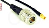 Coaxial Cable, N female to SSMC, RG174, 1 foot, 50 ohm