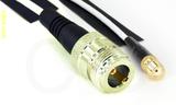 Coaxial Cable, N female to SMA female, RG188, 1 foot, 50 ohm