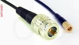 Coaxial Cable, N female to SMB plug (female contact), RG174, 1 foot, 50 ohm