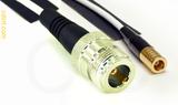 Coaxial Cable, N female to SMB plug (female contact), RG188, 1 foot, 50 ohm