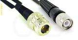 Coaxial Cable, N female to TNC, RG188, 1 foot, 50 ohm