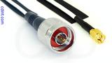 Coaxial Cable, N to SSMA, RG188 low noise, 1 foot, 50 ohm