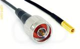 Coaxial Cable, N to SSMB, RG174 low loss, 1 foot, 50 ohm