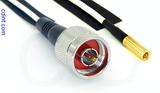 Coaxial Cable, N to SSMB, RG188, 1 foot, 50 ohm