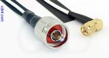 Coaxial Cable, N to SMA 90 degree (right angle), RG188, 1 foot, 50 ohm