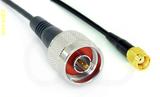 Coaxial Cable, N to SMA reverse polarity, RG174, 1 foot, 50 ohm