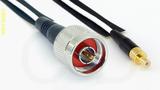 Coaxial Cable, N to SMB jack (male contact), RG188, 1 foot, 50 ohm