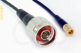 Coaxial Cable, N to SMB plug (female contact), RG174, 1 foot, 50 ohm