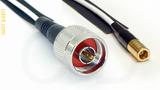 Coaxial Cable, N to SMB plug (female contact), RG188, 1 foot, 50 ohm