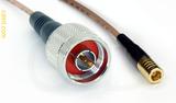 Coaxial Cable, N to SMB plug (female contact), RG316, 1 foot, 50 ohm