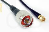 Coaxial Cable, N to SMC (Subvis), RG174, 1 foot, 50 ohm