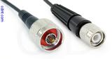 Coaxial Cable, N to TNC, RG174 flexible (TPR jacket), 1 foot, 50 ohm