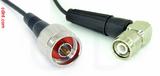 Coaxial Cable, N to TNC 90 degree (right angle), RG174, 1 foot, 50 ohm