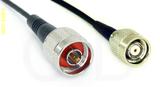 Coaxial Cable, N to TNC reverse polarity, RG174, 1 foot, 50 ohm