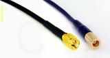 Coaxial Cable, SSMA to SMB plug (female contact), RG174, 1 foot, 50 ohm