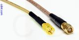 Coaxial Cable, SSMA to SMC (Subvis), RG316, 1 foot, 50 ohm