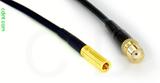 Coaxial Cable, SSMB to SMA female, RG174, 1 foot, 50 ohm