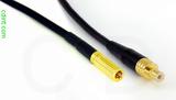 Coaxial Cable, SSMB to SMB jack (male contact), RG174, 1 foot, 50 ohm