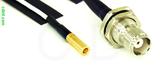 Coaxial Cable, SSMB to TNC bulkhead mount female, RG196 low noise, 40 foot, 50 ohm