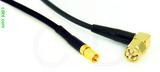 Coaxial Cable, SSMC to SMA 90 degree (right angle), RG174, 1 foot, 50 ohm