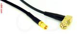 Coaxial Cable, SSMC to SMA 90 degree (right angle), RG174 low noise, 20 foot, 50 ohm