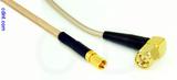 Coaxial Cable, SSMC to SMA 90 degree (right angle), RG316 double shielded, 1 foot, 50 ohm