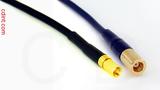 Coaxial Cable, SSMC to SMB plug (female contact), RG174 flexible (TPR jacket), 8 foot, 50 ohm