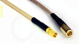 Coaxial Cable, SSMC to SMB plug (female contact), RG316 double shielded, 24 foot, 50 ohm