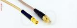 Coaxial Cable, SSMC to SMB jack (male contact), RG316, 1 foot, 50 ohm