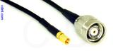 Coaxial Cable, SSMC to TNC reverse polarity, RG174, 1 foot, 50 ohm