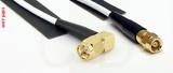 Coaxial Cable, SMA 90 degree (right angle) to SMC (Subvis), RG188, 1 foot, 50 ohm