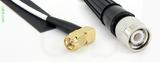 Coaxial Cable, SMA 90 degree (right angle) to TNC, RG188, 1 foot, 50 ohm