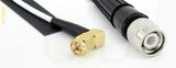 Coaxial Cable, SMA 90 degree (right angle) to TNC, RG188 low noise, 2 foot, 50 ohm