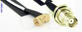 Coaxial Cable, SMA 90 degree (right angle) to TNC bulkhead mount female, RG188, 24 foot, 50 ohm