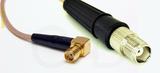 Coaxial Cable, SMA 90 degree (right angle) female to TNC female, RG316 double shielded, 1 foot, 50 ohm